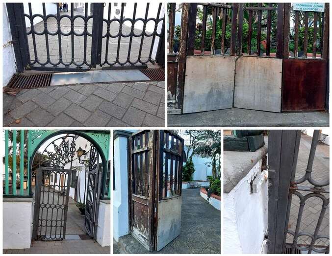 Puertas en mal estado en espacios públicos del conjunto histórico de Telde/TA.